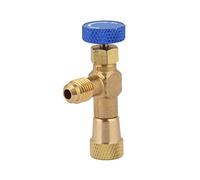Tnfeeon R22 Refrigerant Control Valve, Low Loss 1/4 SAE Brass | Coupleur d\'arrêt d\'extrémité de tuyau, poids en ligne de 96 g, réglage progressif du bouton, corps en alliage forgé,