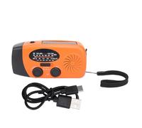 Tnfeeon Radio d'urgence Solaire à Manivelle, Radio Météo NOAA avec Batterie Externe 2000 MAh, Lumière LED et Alarme SOS, Portable AM FM WB pour Kit de Survie en Plein Air et (Orange)