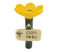 Tnfeeon Résine en Forme de Fleur, Tasse à Boire pour Abeilles au Centre de Texture Surélevée pour Jardin Extérieur, Mangeoire à Eau pour Pollinisateurs avec Station d'arrosage pour Abeilles sur