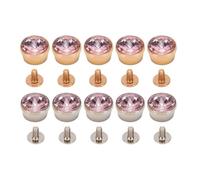 Tnfeeon Rivets Ronds Décoratifs, Rivets Strass Rosés, 10 Ensembles, Vis PH 3x6.5 Mm, for Sacs, Chaussures, Ceintures, Vêtements, Travaux de Décoration et Réparation Artisanale