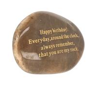 Tnfeeon Roche Gravée Joyeux Anniversaire, Galet Naturel, Presse-Papier Mémorable pour Bureau ou Décoration Intérieure, d'anniversaire Unique pour Hommes et Femmes