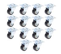 Tnfeeon Roulettes Pivotantes de 1 Pouce, Rotation à Roulement à Billes à 360 Degrés pour une Direction Silencieuse et Douce, Boîtier en Acier avec Rouleaux en PVC sans Soudure, 14 Roulettes à Vis pour