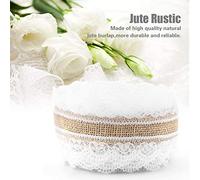 Tnfeeon Ruban de Jute, Bordure en Dentelle Blanche pour l'artisanat et la Décoration Intérieure - Fibre Naturelle avec Un Design élégant