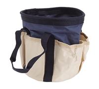 Tnfeeon Sac à Outils de Jardin, Fourre-Tout Rond de Jardinage en Tissu Oxford de Grande capacité avec 6 Poches pour Les Jardiniers et Un Usage Domestique (Bleu foncé avec Couleur crème)