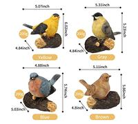 Tnfeeon Sculpture D'Arbre à Oiseaux Mignonne en Résine à Suspendre pour Pinsons de Perruches Aras D'extérieur, Superbe Décoration pour Arbre de Jardin, Bleu/jaune/gris/marron (YELLOW)