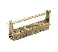 Tnfeeon Serrure du Zodiaque Vintage, Design de Mot de Passe Antique avec Caractères du Zodiaque Chinois Uniques, Matériau en Zinc Durable, Compact 8,1 X 3,6 Cm pour Boîtes à Bijoux, Armoires,