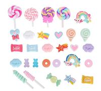 Tnfeeon Simulation Bonbons 29 pièces Simulation Bonbons Ensemble Semblant Jouer Ensemble Nourriture Bricolage Scrapbooking Embellissement décoration Artisanat