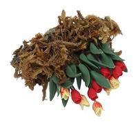 Tnfeeon Simulation de Fleurs de Maison de Poupée en Mousse et Argile, Décorations Miniatures, Modèles de Fleurs Colorées pour Scènes de Jardin DIY avec Tiges Filaires, Arrangements Légers et