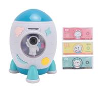 Tnfeeon Spaceship Coin Bank Boîte de Sauvegarde pour Les Enfants avec Protection de Mot de Passe Auto Roll Bill Violet Light Detection Space Thème ABS Plastic