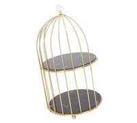 Tnfeeon Support de Rangement pour Cosmétiques en Fer doré, Organisateur Polyvalent à Double Couche pour Le Maquillage et Les Bijoux, Parfait pour la Salle de Bain et Les Vanités, Présentoir de (Noir