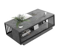 Tnfeeon Table Basse Grise Table Centrale Vintage avec étagère Design Peu Encombrant pour Petits Salons et Bureaux Mesure 47,2 X 23,6 X 15,7 Pouces s'adapte aux Espaces Restreints Se Marie avec Le