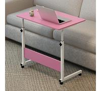 Tnfeeon Table de Chevet Relevable, Design en Forme de C Peu Encombrant, s'adapte aux Chambres étroites, Réglable en Hauteur pour Un Travail Confortable, Support de Cadre en Métal 23,6 X 15,7 (Pink)