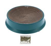 Tnfeeon Tapis à Gratter pour Chat, Carton ondulé Rechargeable, Lit pour Chat et Salon à Gratter 2 en 1, Conception en Forme de Bol pour Un Repos Confortable, Base en Plastique Robuste pour Une (Vert