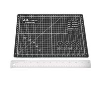 Tnfeeon Tapis de Dé Auto Cicatrisant A4, Planche de Dé Double Face avec Règles Graduées et Règle en Acier Inoxydable, for Loisirs Créatifs de Papier et Scrapbooking