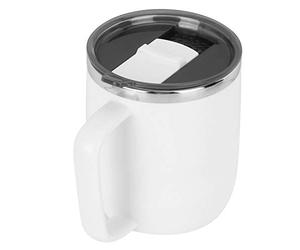 Tnfeeon Tasse à Boire en Acier Inoxydable, Matériau 304, Tasse à café de 400 Ml pour la Randonnée, les Voyages, la Pêche, une Utilisation Intérieure et Extérieure (WHITE)