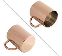 Tnfeeon Tasse à café en Acier Inoxydable de 400ml, Tasse à Bière Isolée, Conception Ergonomique à Double Paroi, Parfaite pour les Voyages, Couleur or (Or Rose)