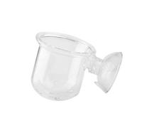 Tnfeeon Tasse d'alimentation pour Aquarium, Distributeur de Nourriture pour Aquarium en Acrylique et Cône de Ver de Sang avec Ventouses pour Poissons d'eau Douce et 'Eau Salée (S)