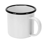 Tnfeeon Tasse en émail de 350 Ml, Tasse à café Vintage Fabriquée à la Main pour Boissons Chaudes et Froides, Utilisation Parfaite en Camping et au Bureau (WHITE)