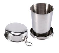 Tnfeeon Tasse Pliante en Acier Inoxydable 240ML/140ML, Gobelet Rétractable de Voyage pour Camping, Randonnée, Alpinisme - Portable, Compact avec Couvercle de Protection