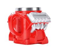 Tnfeeon Tasses et Mugs Tasse Isotherme en Acier de Voyage avec Design Mécanique Rétro, pour les Amateurs de Voitures, Ornement de Bureau, Décoration de Bureau à Domicile, Tasse à café Rouge (V8)