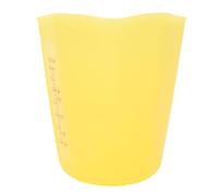 Tnfeeon Tasses Outil de Cuisine avec Marques de Mesure pour la Cuisson Cuisson Résine Bricolage Artisanat Passe au Micro-Ondes Lave-Vaisselle Tasse à Mesurer en Silicone à Presser Jaune 250 ML Tasse à