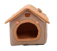 Tnfeeon Tente Grotte pour Chat et Ours, avec Coussin Amovible, Doux, Quatre Saisons, Universel, pour Chat, Chien, Petits Animaux, Lits pour Intérieur, Maison Mignonne (Yellow)