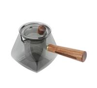 Tnfeeon Théière de Séparation 500 Ml avec Infuseur Amovible, Poignée en Bois pour Table de Cuisson électrique en Céramique, Ensemble de Préparation de thé à Domicile, Verre Borosilicate, Théière en