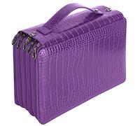 Tnfeeon Trousse à Crayons à Fermeture éclair à 5 Couches, Matériau PU, Stockage de Grande capacité pour 252 Stylos, Idéale pour Les étudiants et Les Artistes (Purple)