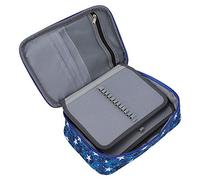 Tnfeeon Trousse à Crayons de Couleur à 72 Trous, Organisateur à Fermeture éclair Bleue Pouvant Contenir 72 Crayons, Sac de Voyage Compact pour Artistes étudiants, Rangement de Fournitures (pièces)