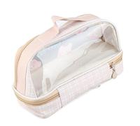 Tnfeeon Trousse Transparente de Grande capacité, Sac de Papeterie Scolaire de Dessin animé en Matériau PU Imperméable pour étudiants et Voyage de Maquillage (Yellow)