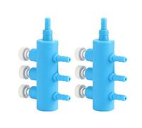Tnfeeon Valve de Dérivation de Pompe à Air d'aquarium, Adaptateur de Pompe à Oxygène en Plastique avec Séparateur Réglable pour Aquariums, Vanne de Contrôle à 3 Voies pour Aquariophiles (3 têtes, 2