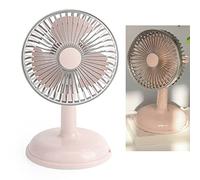 Tnfeeon Ventilateur électrique Vintage, Ventilateur de Bureau USB Rétro Portable avec Couvercle Amovible pour le Bureau à Domicile et la Salle de Classe (rose clair)