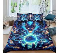 TNFHSOFT 3D Le Dragon Housse De Couette, Housse De Couette Douce Parure De Lit,Microfibre Hypoallergique Literie en,pour Adultes Enfants Double（200x200cm）