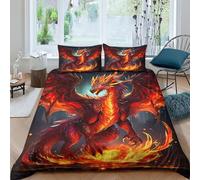TNFHSOFT 3D Le Dragon Volant Housse De Couette, Housse De Couette Douce Parure De Lit,Microfibre Hypoallergique Literie en,pour Adultes Enfants Double（200x200cm）
