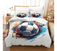 TNFHSOFT Football Housse De Couette 3D Literie Housse De Couette Confortable avec Taies d'oreiller Parure Textile De Maison pour Adolescent Enfant King（220x240cm）
