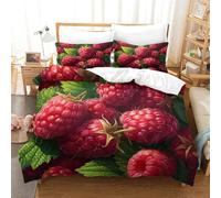 TNFHSOFT Fruits Ensemble De Housse De Couette Housse De Couette Réversible Linge De Lit Facile d'entretien Ensembles De Literie Doux Et Confortables avec Taies d'oreiller - Double King（220x240cm）