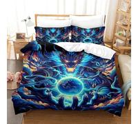 TNFHSOFT Le Dragon Housse De Couette 3D Imprimé Parure De Lit Microfibre Fermeture Éclair, Housses De Couettes avec d'oreiller Parure De Couette pour Adultes Enfants Filles King（220x240cm）