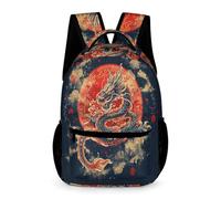 TNFHSOFT Le dragon japonais Sacs À Dos Sac À Dos Scolaire Pour Enfants Sac D'école Imprimé En 3D Sac D'école Pour Garçons Élèves Du Primaire Et Du Collège