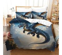 TNFHSOFT Le Dragon Volant Housse De Couette 3D Literie Housse De Couette Confortable avec Taies d'oreiller Parure Textile De Maison pour Adolescent Enfant Single(140x200cm)