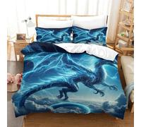 TNFHSOFT Le Dragon Volant Housse De Couette 3D Literie Housse De Couette Confortable avec Taies d'oreiller Parure Textile De Maison pour Adolescent Enfant Single（140x200cm）