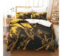 TNFHSOFT Métaux Lourds Ensemble De Literie 3 Pièces Imprimée À 3D Affiches Housse De Couette en Microfibre Douce avec Hypoallergique Convient Aux Adolescents Single（140x200cm）