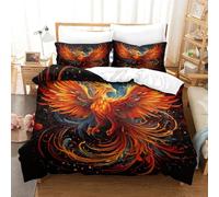 TNFHSOFT Mode Unique Sets Housse De Couettes Imprimée Le Phoenix 3D,Parure De Lit Douce en Microfibre Hypoallergique avec Star du Adultes Adolescents Enfants,