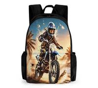 TNFHSOFT Motocross Étudiant Sacs À Dos, Sac À Dos Enfant ，Adolescents Sac De Voyage Garçon Filles,Cartable Primaire Avec Poche Cachée Sur Le Côté