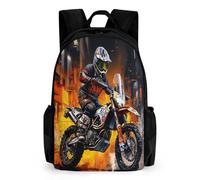 TNFHSOFT Motos Sac À Dos D'écolier Sac À Dos Pour Enfants, Sac À Dos Vélo de montagne Haute Capacité, Sac À Dos Pour Ordinateur Portable, Cadeau Pour Enfants, 42x30.5cm