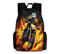 TNFHSOFT Motos Sacs À Dos Sac À Dos Scolaire Pour Enfants Sac D'école Imprimé En 3D Vélo de montagne Sac D'école Pour Garçons Élèves Du Primaire Et Du Collège 42x30.5cm