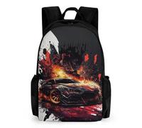 TNFHSOFT Sac À Dos Pour Enfants Voitures de course Sac À Dos D'école 3D Sac D'école Sac À Dos D'école Pour Enfants Sacs D'école Mode Avec Sacs De Livre De Poche 42x30.5cm