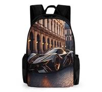 TNFHSOFT Sac À Dos Scolaire Imprimé En 3D Voitures de Sport Pour Garçons Et Filles