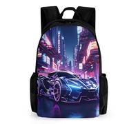 TNFHSOFT Sacs À Dos Filles Sac À Dos D'école Pour Enfants Voitures de sport Sac D'école Imprimé En 3D Voitures de course Sac D'école Pour Les Élèves Du Primaire Et Du Collège