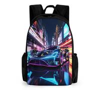 TNFHSOFT Voitures de sport Étudiant Sacs À Dos, Voitures de course Sac À Dos Enfant ,Adolescents Sac De Voyage Garçon Filles,Cartable Primaire Avec Poche Cachée Sur Le Côté 17inch