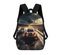 TNFHSOFT Voitures de sport Sac À Dos Pour Enfants Sac À Dos Amusant À La Mode Pour Garçons Et Adolescents Imprimé En 3D Courses de chevaux Sacs D'école Pour Garçons 17pouce